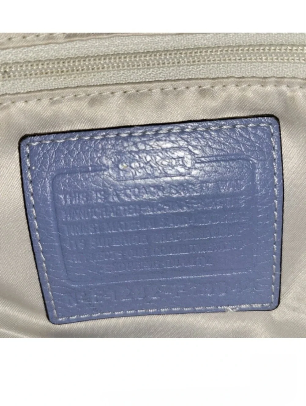 Coach Penelope Blue Pebble Leather Large Satchel F19044